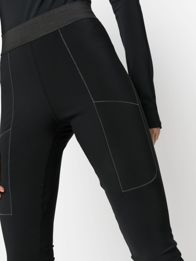 Coperni Stretch-design Slit Leggings In Black