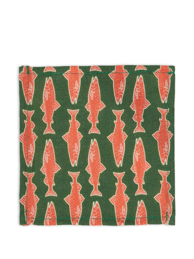 Shop La Doublej X Passalacqua Como Fish Napkin (set Of Four) In Green