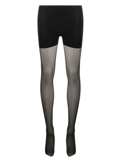 Wolford Control Patterned Tights In Black