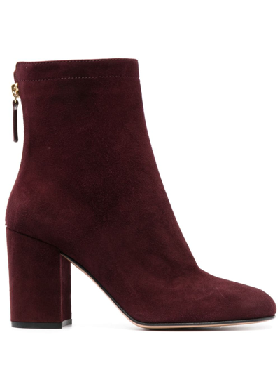 Shop Gianvito Rossi Bellamy 75mm Ankle Suede Boots In Red
