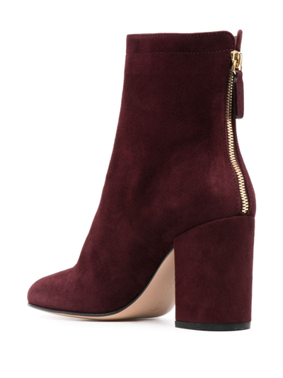 Shop Gianvito Rossi Bellamy 75mm Ankle Suede Boots In Red