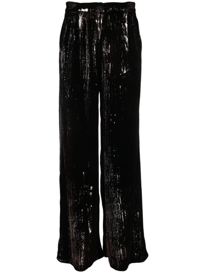 Shop Avant Toi Sequin-embellished Flared Trousers In Red