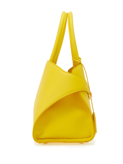 Shop Ferragamo Hug Leather Tote Bag In Yellow