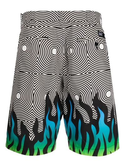 Neighborhood Abstract-pattern Cotton Chino Shorts In White