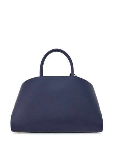 Shop Ferragamo Hug Leather Tote Bag In Blue