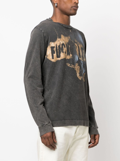 Shop Alyx Graphic-print Long-sleeved T-shirt In Grey