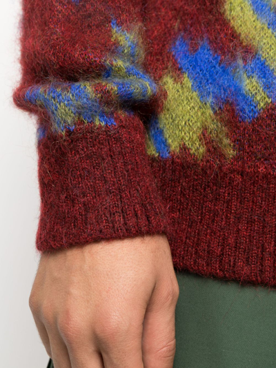 Ahluwalia Mohair-blend Cardigan In Red
