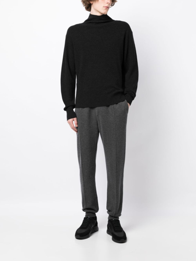Shop Dunhill Drawstring Cashmere Blend Track Pants In Grey