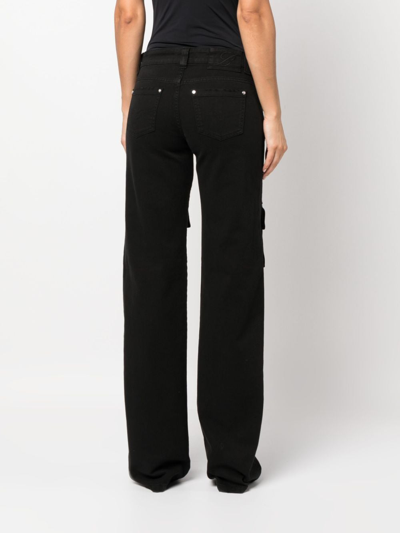 Shop Blumarine Denim Cargo Trousers In Black