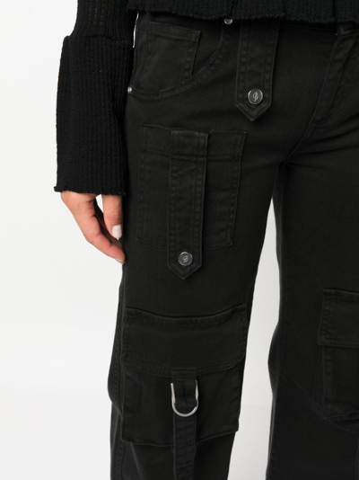 Shop Blumarine Denim Cargo Trousers In Black