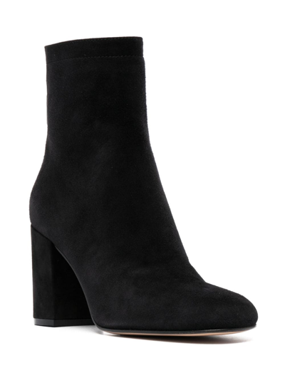 Shop Gianvito Rossi Bellamy 75mm Ankle Suede Boots In Black
