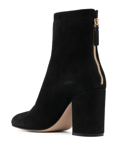 Shop Gianvito Rossi Bellamy 75mm Ankle Suede Boots In Black