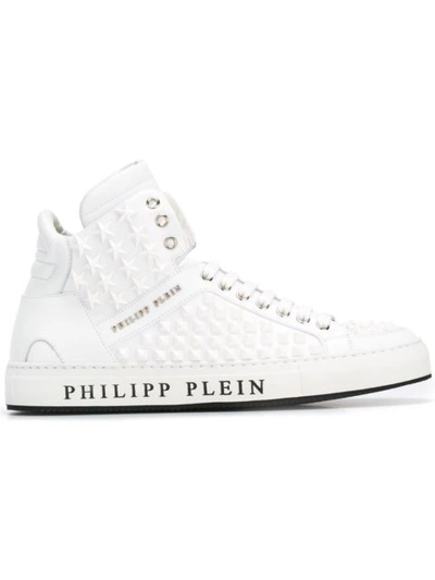 Philipp Plein 'bobby D' Hi-top Sneakers In White