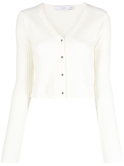 Shop Iro Keyra Wool-cashmere Cropped Cardigan In White