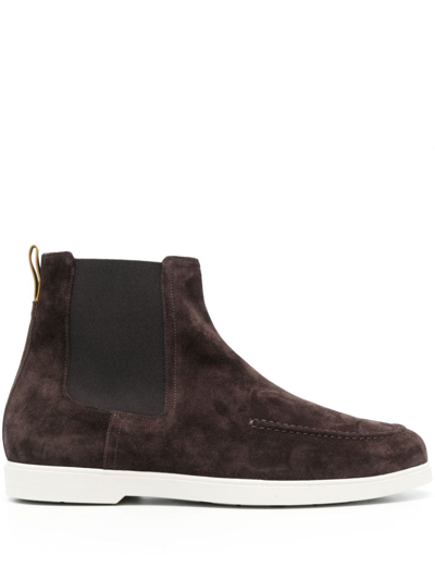 Shop Moorer Suede Ankle Boots In Brown