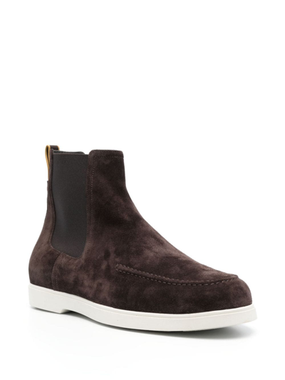 Shop Moorer Suede Ankle Boots In Brown