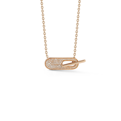 Shop Dana Rebecca Designs Sylvie Rose Pavé Toggle Necklace In Rose Gold
