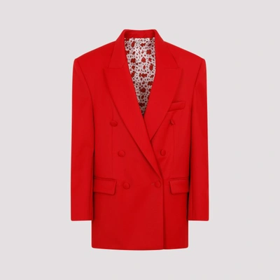 Shop Magda Butrym Wool Blazer In Red