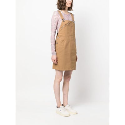 Shop Apc Cotton Dress In Brown