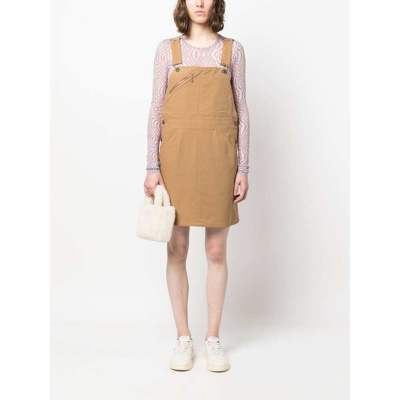 Shop Apc Cotton Dress In Brown