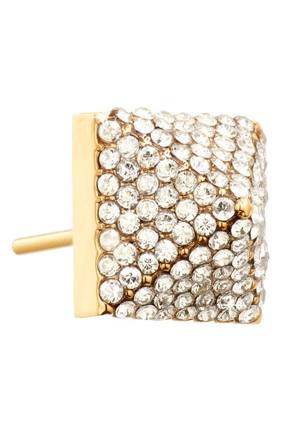 Shop Valentino Rockstud Crystal Earrings In Oro 18/ Crystal Silver Shade