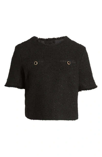 Shop Ted Baker Katyyj Short Sleeve Tweed Top In Black