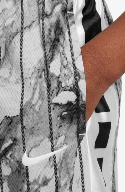 Shop Nike Kids' Dri-fit Elite Basketball Shorts In Iron Grey/ White