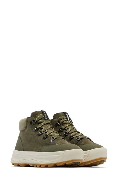 Shop Sorel Ona 503 Hiker Platform Sneaker In Stone Green/ Light Bisque