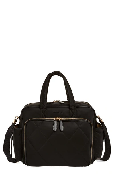 Shop Burberry Zip Top Diaper Bag In Black