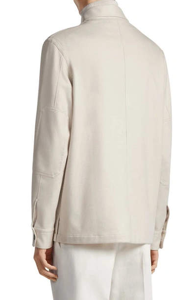 Zegna Overshirt Alba In Oasis Cashmere In Ecru