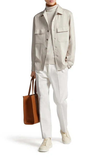 Shop Zegna Oasi Cashmere Overshirt In Ecru