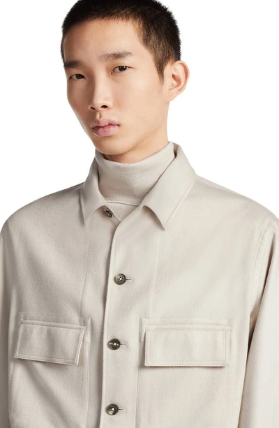 Zegna Overshirt Alba In Oasis Cashmere In Ecru