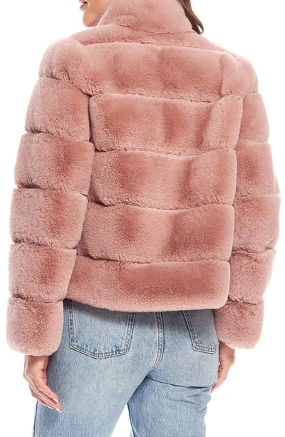 Shop Donna Salyers Fabulous-furs Posh Quilted Faux Fur Jacket In Rwood