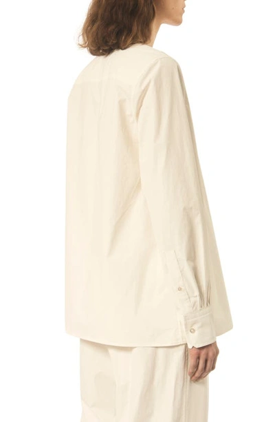 Shop Interior Elle Long Sleeve Cotton Tunic Top In Ecru