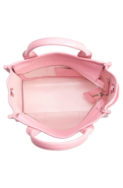 Shop Marc Jacobs The Leather Small Tote Bag In Fluro Candy Pink