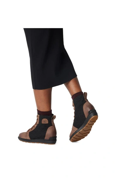Sorel Evie Ii Waterproof Wedge Bootie In Tobacco/ Black