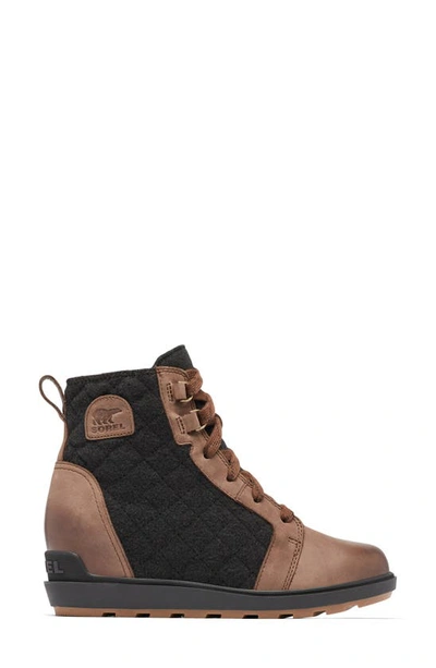 Sorel Evie Ii Waterproof Wedge Bootie In Tobacco/ Black