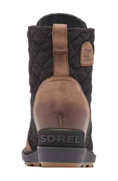 Sorel Evie Ii Waterproof Wedge Bootie In Tobacco/ Black