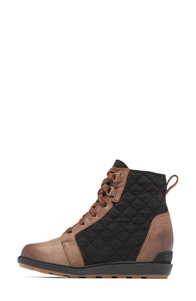 Sorel Evie Ii Waterproof Wedge Bootie In Tobacco/ Black