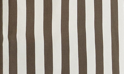 Shop Khaite Argo Stripe Oversize Button-up Blouse In Ivory / Dark Brown