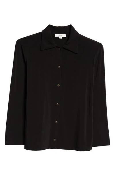 Vince Long Sleeve Button-up Shirt In Black