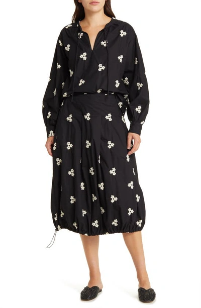 Shop Masai Copenhagen Steph Floral Embroidery Bubble Skirt In Black