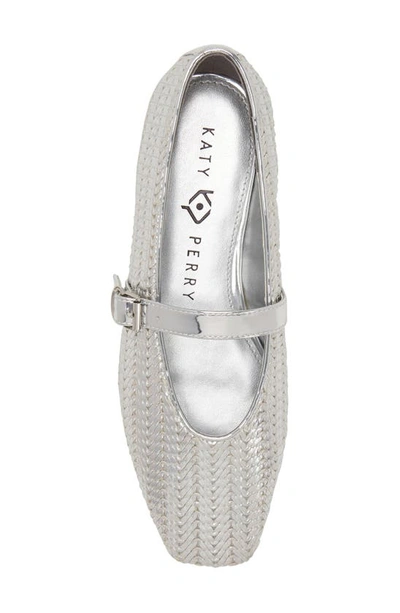 Shop Katy Perry The Evie Woven Mary Jane In Silver