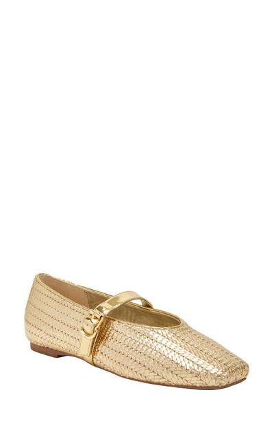 Shop Katy Perry The Evie Woven Mary Jane In Gold