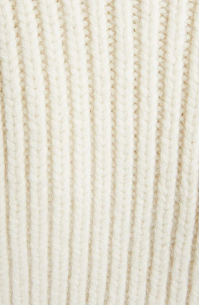 Shop Alaïa Cocoon Sleeve Rib Sweater In Blanc Casse