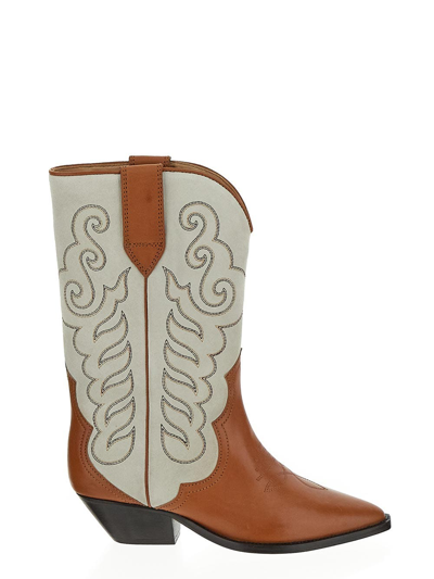 Shop Isabel Marant Duerto Suede Cowboy Boots In Brown