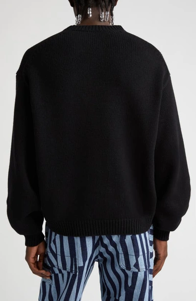 Shop Kenzo Paris Logo Wool Blend Sweater In 99j - Black