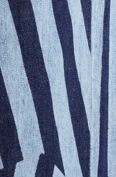 Shop Kenzo Dazzle Stripe Monkey Fit Cargo Jeans In Dm - Rinse Blue Denim