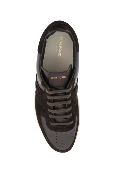 Shop Tom Ford Suede And Leather 'radcliffe' Sneakers In Brown