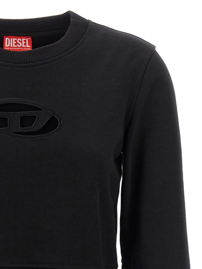 Shop Diesel F-slimmy Cropped Sweatshirt Black
